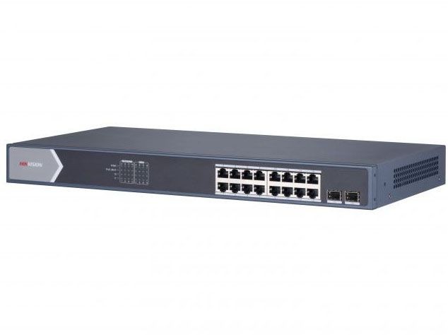 Hikvision DS-3E1518P-E Коммутатор является PoE-коммутатором, управляемым через веб-интерфейс.