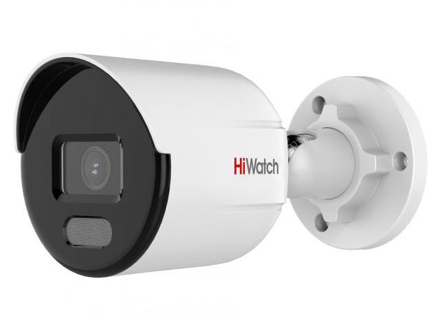 HiWatch DS-I250L(B) 4 мм 2 Мп уличная цилиндрическая IP-камера с LED-подсветкой до 30 м и технологией ColorVu