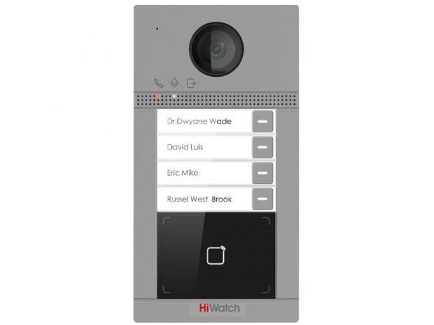 HiWatch VDP-D4214W/Flush Вызывная панель системы видеодомофонии, рассчитанная на 4-х абонентов