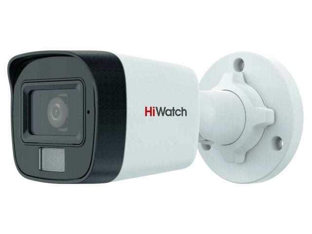 HiWatch DS-T500A(B) 2.8 мм 3К (5 Мп 16:9) уличная цилиндрическая HD-TVI камера с гибридной подсветкой EXIR/LED до 30/20 м и встроенным микрофоном (AoC)