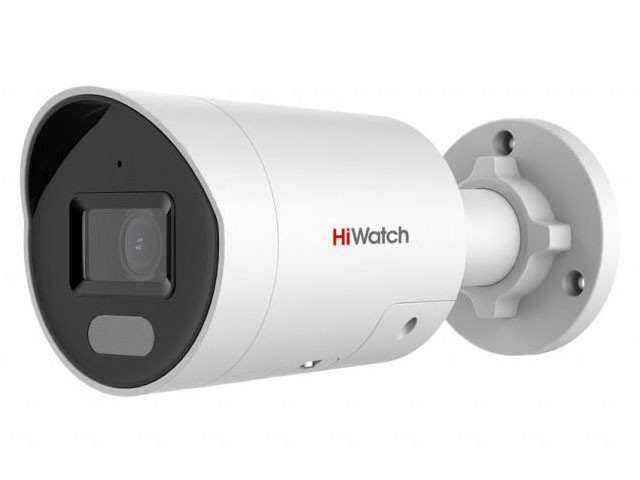 HiWatch IPC-B042C-G2/UL 2.8 мм 4 Мп уличная цилиндрическая IP-камера с LED-подсветкой до 40 м, стробоскопом и динамиком