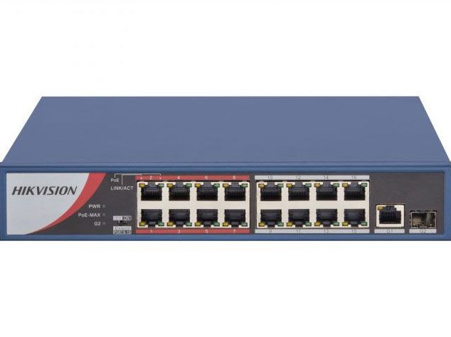 Hikvision DS-3E0318P-E/M(B) Неуправляемый PoE-коммутатор