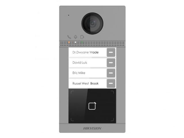 Hikvision DS-KV8413-WME1(B) 2 Мп IP вызывная панель на четырех абонентов с ИК-подсветкой и Wi-Fi