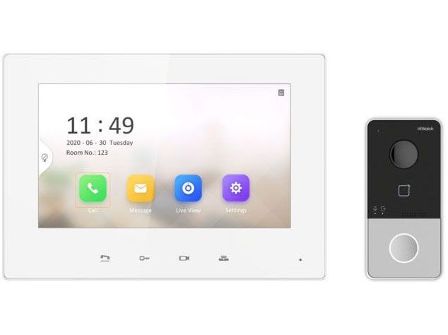 HiWatch DS-D100IKF Комплект IP видеодомофона (вызывная панель + монитор)
