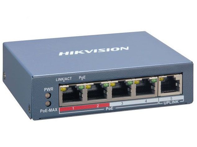 Hikvision DS-3E1105P-EI Интеллектуальный управляемый коммутатор с 4 x 100 Мбит/с PoE-портами