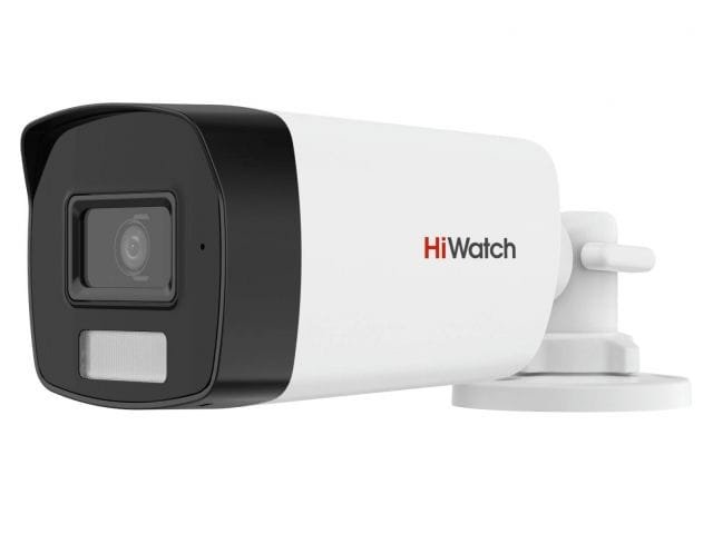 HiWatch DS-T520A 6 мм 3К (5 Мп 16:9) уличная цилиндрическая HD-TVI камера с гибридной подсветкой EXIR/LED до 30/20 м и встроенным микрофоном (AoC)
